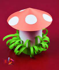Paper 3d Mushroom Making Tutorial For Kids Paper Crafts How To Make Paper 3d Paper