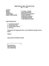 Penyediaan minit mesyuarat hendaklah dilaksanakan melalui sistem mymesyuarat. Minit Mesyuarat Kelab Catur 1