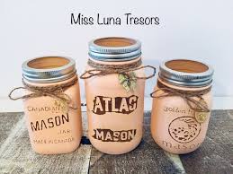 Pot De Macon En Detresse De Peche Pot De Macon Afflige De Etsy Vases Bocaux Decor Ferme Vase