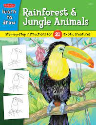 Little ones can use the large bucket scoop to pour water over the treetops, making it rain into the water basin below! Learn To Draw Rainforest Jungle Animals Cuddy Robbin 9781600583094 Amazon Com Books