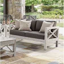 Greyleigh Parkdale Patio Loveseat With Sunbrella Cushions Cushion Color Sparkle Nautical Patio Furniture Cushions Patio Loveseat Teak Patio Furniture