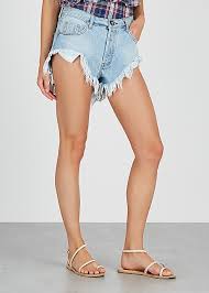 Oneteaspoon Rollers Light Blue Distressed Denim Shorts