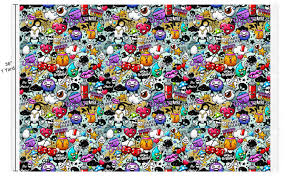 Graffiti Custom Fabric By The Yard Personalized Youcustomizeit