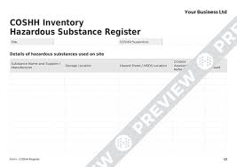 The five p's of risk management. Free Coshh Register Form Template Haspod