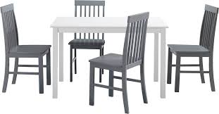 Barstools feature stretchers for extra support. Walker Edison Modern Rectangular 5 Piece Wood Kitchen Dining Set White Gray Bbw485pcwg Best Buy