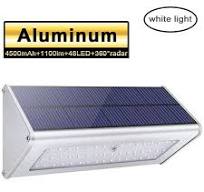 Super Bright 48 LED 1100 LM Outdoor Radar Motion Sensor Light Aluminum  Solar LED
