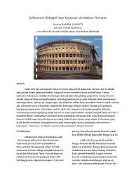 2) bangunan ini terdiri setinggi 4 tingkat. Jelaskan Ciri Ciri Colosseum Malaypira