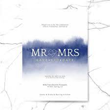 Blue Wedding Invitation Card Vector Free Image By Rawpixel Com Blue Wedding Invitations Wedding Invitation Cards Wedding Invitation Card Design