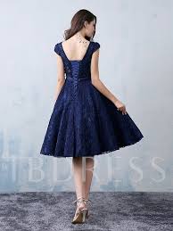 Cap Sleeve Beading Bowknot Knee Length Lace Cocktail Dress Cocktail Dress Lace Backless Cocktail Dress Dresses