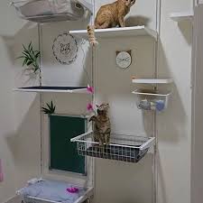 Don T You Just Love A Cute Ikea Hack For Cats Sara Y Arts Made This Cat Ladder Perch Out Of The Algot System Looki Ikea Hacks For Cats Cat Ladder Cat Room