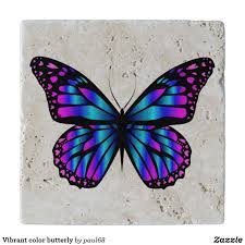Vibrant Color Butterly Trivet Zazzle Com Butterfly Art Painting Butterfly Illustration Butterfly Painting