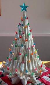 Rare Vintage Ceramic Christmas Tree 23 White Lava Atlantic Mold Mid Century Vintage Ceramic Christmas Tree Ceramic Christmas Trees Vintage Christmas