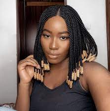 21 Chic Braided Bobs You Should Definitely Try Bob Braids Short Box Braids Braids With Beads