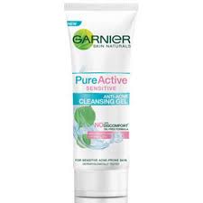 Nak pilih pencuci muka senang je actually. Harga Garnier Pure Active Sensitive Anti Acne Cleansing Gel Murah Indonesia Priceprice Com