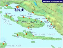The island contains two salt lakes, veliko and malo jezero, that are located at the western end of the island. A Place In Dalmatia Area Map Brac Hvar Island Dalmatia Croatia Croatia Map