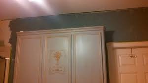 First Coat Of The Venetian Plaster It Looks Dark But Should Dry Lighter Venetian Plaster Bathroom Cabinet Redo Annie Sloan Chalk Paint