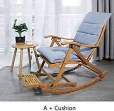 Folding Rocking Chair Bamboo Lounger W Foot Rest Zero Gravity Adjustable Reclining Back Amazon In 2020 Folding Rocking Chair Rocking Chair Foot Rest