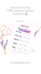 How To Write The Months Of The Year In Calligraphy Free Worksheet Video Video In 2020 Hand Lettering Tutorial Hand Lettering Worksheet Lettering Tutorial