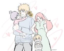 Grandparents Minato Kushina Himawari And Bolt Manga Vs Anime Anime Naruto Naruhina