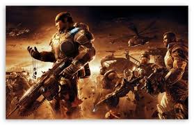 Gears Of War 2 Game Battle Hd Desktop Wallpaper Widescreen High Definition Gears Of War Gears Of War 2 Video Game Posters