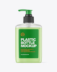 Frosted Plastic Bottle With Pump Mockup In Bottle Mockups On Yellow Images Object Mockups