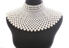 Fine Fashion Handmade Beaded Bib Egyptian Pearl Necklace Collar Women Dress Statement Choker Accessories Click Im Statement Choker Collar Necklace Necklace