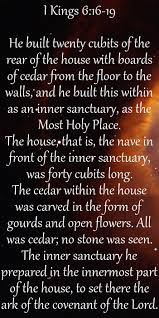 I Kings 6 16 19 He Built Twenty Cubits Of The Rear Of The House With Boards Of Cedar From The Floor To The Wall With Images Fear Of The Lord The