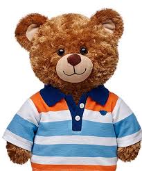 Blue Stripe Collared Shirt Build A Bear Custom Teddy Bear Teddy Bear Cartoon Build A Bear