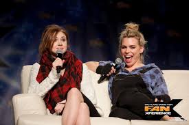 Billie piper talks about comic con with david tennant! Fanx Matt Smith Karen Gillan And Billie Piper Delight Doctor Who Fans Karen Gillan Billie Piper Doctor Who