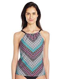 Ocean Avenue Women S Chevron Blouson V Neck Tankini Modest Swimsuits Modest Bathing Suits Women Bathing Suits Swim Dress Modest Halter Top Swimsuits Tankini