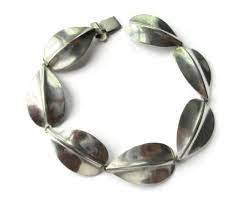 Trumpets, sterling silver trumpet flower link bracelet from mexico. 1961 Swedish Sterling Silver Leaf Link Bracelet Etsy Link Bracelets Silver Leaf Stylish Bracelet