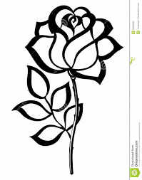 Basic Black And White Flower Outline Single Flower Coloring Pages Unique Simple Rose Outline In 2020 Flower Coloring Pages Single Flower Roses Drawing