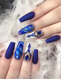We love the geometric details on the. 40 Gorgeous Dark Blue Coffin Nail Designs You Must Try This Winter Cute Hostess For Modern Women