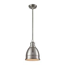 Home Decorators Collection 1 Light Die Cast Aluminum Hardware Brushed Nickel Restoration Pendant With Open Bottom Tnp05866 The Home Depot