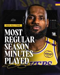 Making every minute count 👏 LeBron James is officially 1st in all-time  minutes played in NBA history.