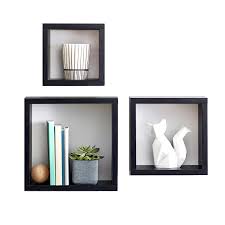 Real Simple Square Cubes In Black Set Of 3 Cube Decor Wall Cubes Decor