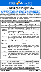 Canara bank officer recruitment notification & canara bank recruitment application form is available @ www.canarabank.com. Government Internal Ombudsman Job In Bengaluru Banking Insurance Timesascent Com