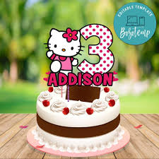 Hello Kitty Birthday Cake Topper Template Printable Diy Hello Kitty Birthday Cake Birthday Cake Toppers Hello Kitty Birthday