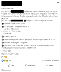 Semoga terhibur & bermanfaat.……untuk mengetahui berkenaan kursus & program kami lebih lanjut, sila layari :website. Penularan Wabak Influenza Di Hospital Kuala Pilah Sebenarnya My