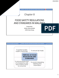 There are a variety of regulations and standards you should know when planning to do business in malaysia. Htf211 Ch8 Food Safety Regulations And Standards In Malaysia Pdf Food Safety Hazard Analysis And Critical Control Points