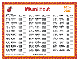 Miami Heat Schedule Printable