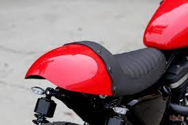 Cafe Racer Tail Section For Sportster Models Partial Covered Tail Section Featuring A Gel Padded Seat From Cafe Racer Harley Handlebars Motorcycle Handlebar