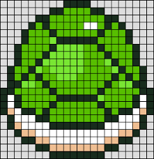 Carapace Verte Super Mario En Perle Hama Mini Perler Bead Mario Pixel Art Perler Bead Art