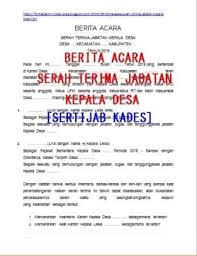 Berita Acara Serah Terima Jabatan Kepala Desa Sertijab Kades Format Administrasi Desa