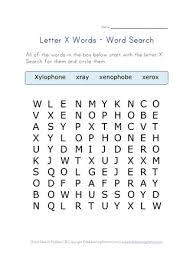 X is a difficult letter to use in scrabble, but can earn a lot of points. Letter X Word Search All Kids Network