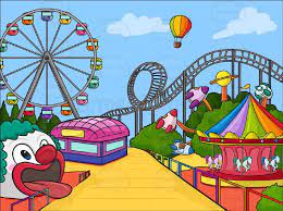 Amusement Park Background Cartoon Clip Art Paper Art Sculpture Puzzle Art