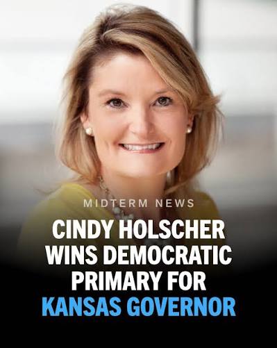 NEW: Cindy Holscher has won the Democratic nomination for Kansas governor! Congrats, Cindy. Onward!