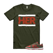 Dunk Mystic Red Cargo Khaki White Low T Shirt Match HER