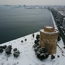 Μεγάλη στεναχώρια λίγο πριν γίνει ξανά πατέρας χρήστος μάστορας: O Leykos Pyrgos Akoma Pio Leykos Thessaloniki Drone Aerialphoto Snow Winter Greece Makedonia Fromwhereidro Visiting Greece Greek Vacation Thessaloniki