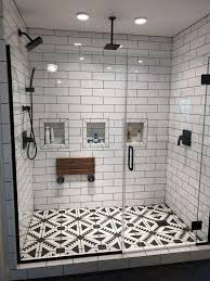 A sleek window and cubby are features that are built into the shower wall and the double waterfall style shower head gives the primary bath a modern. Master Bathroom Walk In Shower Ideas 10 Home Design Ideas Bathroom Style Bathroom Remodel Shower Modern Farmhouse Bathroom